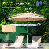 10FT Patio Umbrella, Outdoor Table Umbrella with Push Button Tilt and Crank, UV Protection W1859P195942