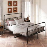 Metal Platform Bed frame with Headboard, Sturdy Metal Frame, No Box Spring Needed W578P147731