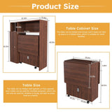 Multifunctional Folding Dining Table with Wall-Mounted Sideboard & Storage for Small Apartments 69958439