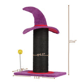 Wizard Hat Cat Scratching Post with Spring Ball Toy for Indoor Cats, Halloween Spooky Cat Scratcher, 45906745