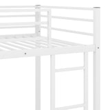 ZNTS Twin over Twin Metal Bunk Bed, Low Bunk Bed with Ladder,White 67500234