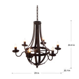 6 - Light Metal Chandelier, Hanging Light Fixture with Adjustable Chain for Kitchen Dining Room W2078138933