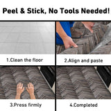 40 Pcs Dark Brown Wood Grain PVC Floor Stickers Peel & Stick For Walls & Floors 32855251