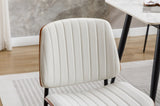 Dining Chairs Set of 2 Mid Century Modern Retro Faux Leather Chair with Bentwood Upholstered Seat W1622123546