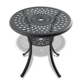 30.71-inch Cast Aluminum Patio Dining Table With Black Frame and Umbrella Hole W1710P166025