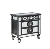 Varian II Mirrored, Black & Sliver Finish Nightstand B2726P303758