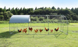 ZNTS Large metal chicken coop upgrade three support steel wire impregnated plastic net cage, Oxford cloth 44427995