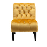 COOLMORE Modern Velvet Armless Accent Living Room Chair / Leisure Chair,Upholstered Fabric Button W39550127
