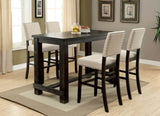 Antique Black Bold Distressed 1pc Bar Table Dining Room Furniture Center Beam for Support / Footrest B011P189949