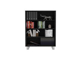 Bookcase 40.6" H, 6 shelves, 4 legs, Black B097P250871