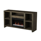 62 inch Electric Fireplace TV Stand for TVs up to 70 inches, Minimal Assembly, Barnwood Finish GL-B108P160231