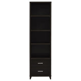 Cappuccino Media Tower with Shelf and Drawer B062P153829