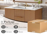 36 Inch Single Sink Bathroom Vanity with ceramic Top, MDF Cabinet, Soft Close Doors, Divided N729P417256N