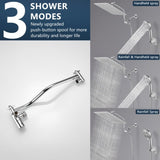 ZNTS Chrome shower System 12 Inch Bathroom Luxury Rain Mixer Combo Set Wall Mounted Rainfall W1932P218043