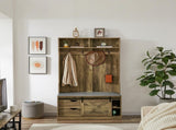 Light brown, Column Coat Rack with Storage Shoe Cabinet 61909411