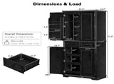 K&K 71" Tall Kitchen Pantry Cabinet with 3 Pull Out Cabinet Organizers, Farmhouse Embossed Texture 18492088