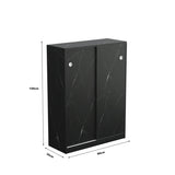 Marble black shoe cabient with sliding door have 6 layers can storage at least30 pairs shoes W1320P191415