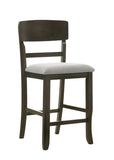 2pc Transitional Upholstered Counter Height Dining Chair Bar Stools Brown Finish Wooden Furniture B011P148061