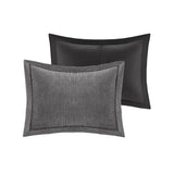 7 Piece Micro Corduroy Comforter Set Grey Queen B035P266661