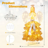 5.2ft Pre-Lit Angel Christmas Tree - 150 Warm White LEDs, Golden/White Design with Angel Figure & 65481508