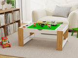 Kids 2 in 1 Play Table with 7 Storage Compartments,Compatible with LEGO Building Block,Modern W282P182331