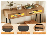 LED Console Table with Remote, 36 Narrow Entryway Table with 2 Fluted Drawers & Open Shelf, 16 RGB 10463961