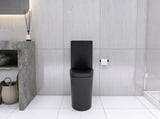 Matte Black Elongated One Piece Toilet Dual Flush 1.1/1.6 GPF Water Saving Map 1000g,Matte Black W2826P192009
