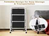 3-Step Folding Ladder - 330lbs Capacity, Anti-Slip Steps & Foot Pads, Lightweight Space-Saving 78861394