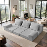 108'' Modular Sectional 3-Seater Cloud Sofa,Corduroy Convertible Sofa Bed ,living room. 05720410
