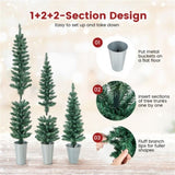 ZNTS 3 PCS Potted Artificial Christmas Tree Christmas Decoration 15413363