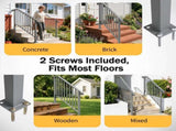 Silver Outdoor 3-Step Iron Handrail 22095406