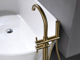 Single Handle Freestanding Tub Filler Floor Mount Bathtub Faucet with Handheld Shower W1932P156058