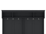 Modern Hallway Hall Tree Metal Hooks and Storage Space, Multi-Functional Entryway Coat Rack W1580P327017