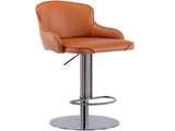 Black Titanium Stainless Steel Bar Stools,Grade Modern Leather Bar Chair with Backrest,Swivel 93711503