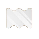 Wall Mirror 30x35 Inch Golden Rectangular Mirror with 2 Wavy Sides Metal Framed Mirror Vanity Mirror W1435133321