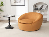 Winnie Modern Teddy Fabric Barrel Chair, 360&deg Swivel, Yellow T2574P281445