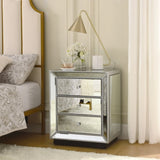 W 22"X D 16 ' X 26.8" Flash silver mirror three drawer cabinet W1005P144029