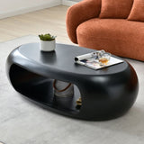 ZNTS 53.93'' Modern Oval Coffee Table, Sturdy Fiberglass Center Cocktail Table Tea Table for Living Room, W876P178609