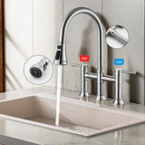 Kitchen Faucet with Pull Down Sprayer 3 Modes Stainless SteelPull Out Brushed Nickel Faucet for Bar W1217P298922