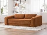 71" 2-in-1 Pull Out Foldable Loveseat Sofa Bed with Armrest & Backrest Pillows, Convertible Chenille W3118P388900