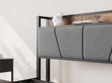 Full Size Bed Frame, Storage Headboard with Charging Station, Solid and Stable, Noise Free, No Box W840120028