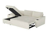 Convertible Corduroy L-shaped Sectional Bed With Storage & Cup Holder Armrest Modern Sleeper 85110393