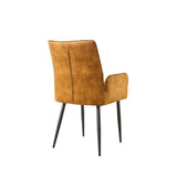 Modern Velvet Dining Chairs 2-Piece Set - Soft Cushioned Seats with Iron Frames in Mustard Yellow N842P284568Y