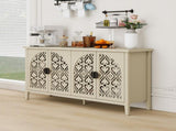 Hollowed-out Cabinet with 4 Doors, American Furniture, Suitable for Bedroom, Living Room, Study W688P238047