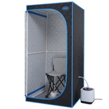 Portable Black Full Size Steam Sauna tentPersonal Home Spa, with Steam Generator, Remote Control, W782109843