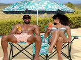 Portable Outdoor 2-Seat Folding Chair with Removable Sun Umbrella Pineapple 98412060