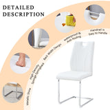 White PU Dining Chair Set.Uniquely designed white dining chairs. PU material, paired with silver W2920P225023