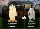 5ft Black & White Umbrella Ghost Halloween Decoration with 100 Warm White LED Wire Lights, 30V 3.6W 46739640