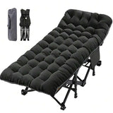 Black outdoor camping bed with mat and handbag, heavy-duty outdoor bed 33393894
