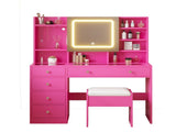 Barbie Pink Vanity Set Particleboard construction with tempered glass tabletop and textured 70723132